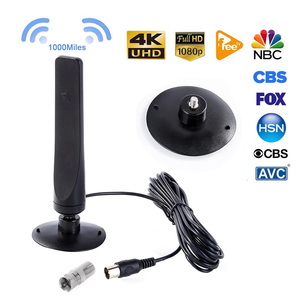 1000 Miles Long-Range Indoor Digital TV Antenna 4K HD Signal Receiver Amplifier 1080P HDTV Free Channels Antenna With Adapter