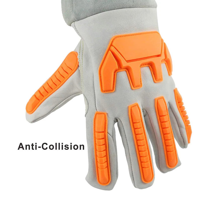 Anti-Cutting Fire-Proof Anti-Collision Sheepskin Welding Barbecue Handling High Temperature Resistant Labor Protection Gloves