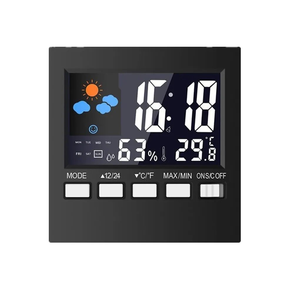 Multi-functional Weather Station Clock Thermometer Hygrometer Calendar Digital LCD Display Temperature and  Humidity Meter