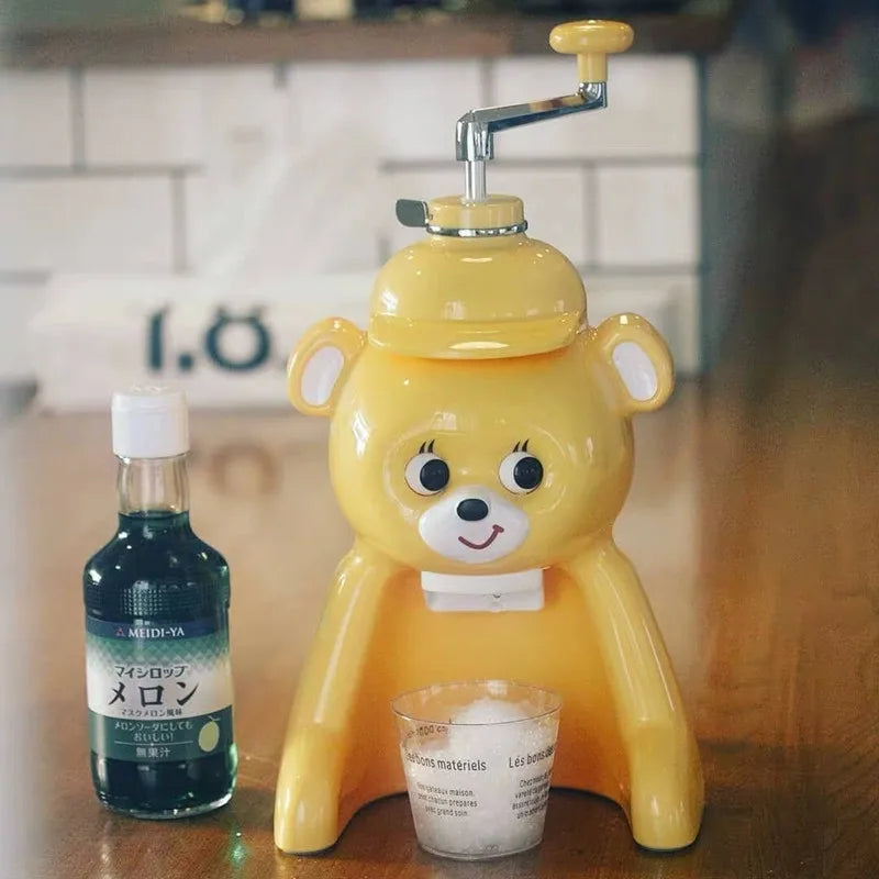 Bear Ice Shaver Manual Shake Ice Crusher Children's Household Ice Crushing Smoothie Cartoon Continuous Ice Machine