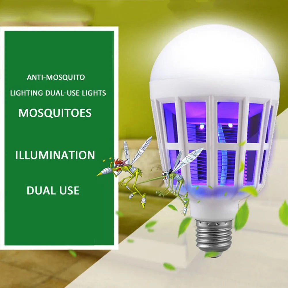110~220V Electric Mosquito Killer Bulb UV 15W Led Bug Zapper Light Mosquito Repeller Lighting Killing Fly Bug Dual Purpose Lamp