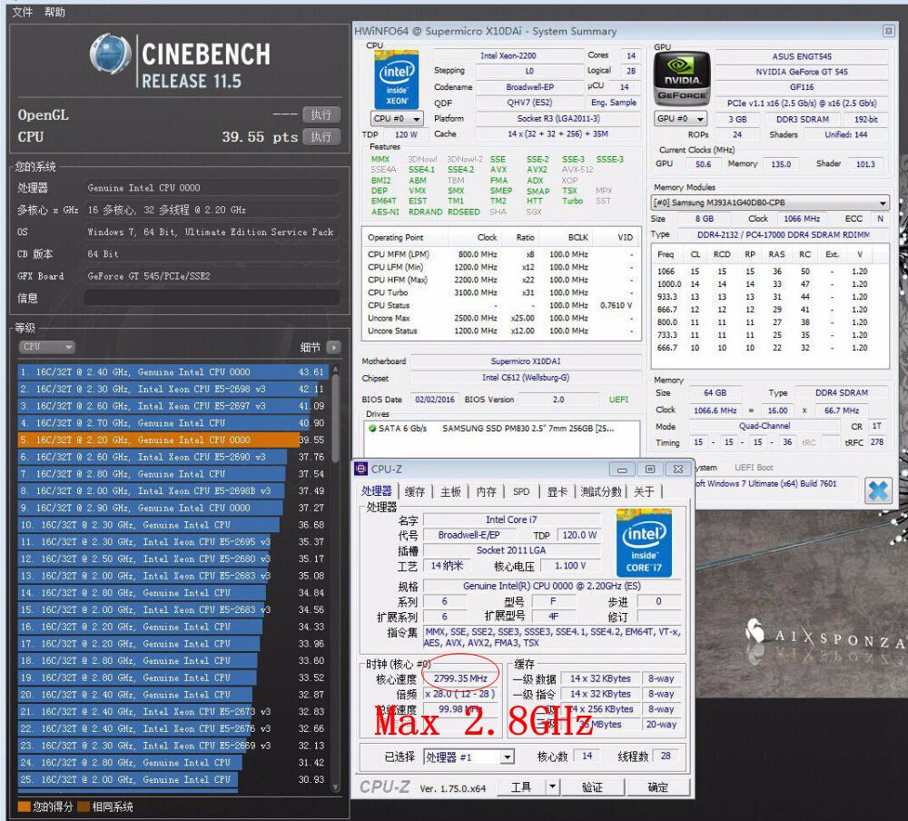 Original Intel Xeon Processor E5-2680V4 ES QHVB CPU 2.20GHz (max 2.8GHz) 14-Core 35M 14NM E5-2680 V4 FCLGA2011-3 120W E5 2680V4