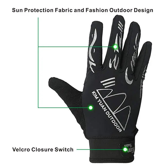 KIM YUAN Touch Screen Sun Protection Cycling Gloves, for Mountain Biking, Running, Hiking General Using, Suits Men & Women