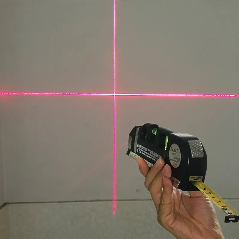 4 in 1 Accurate Multipurpose Laser Level Lever with Tripod Cross Projects Horizontal Vertical Laser Light Beam Measure Tape