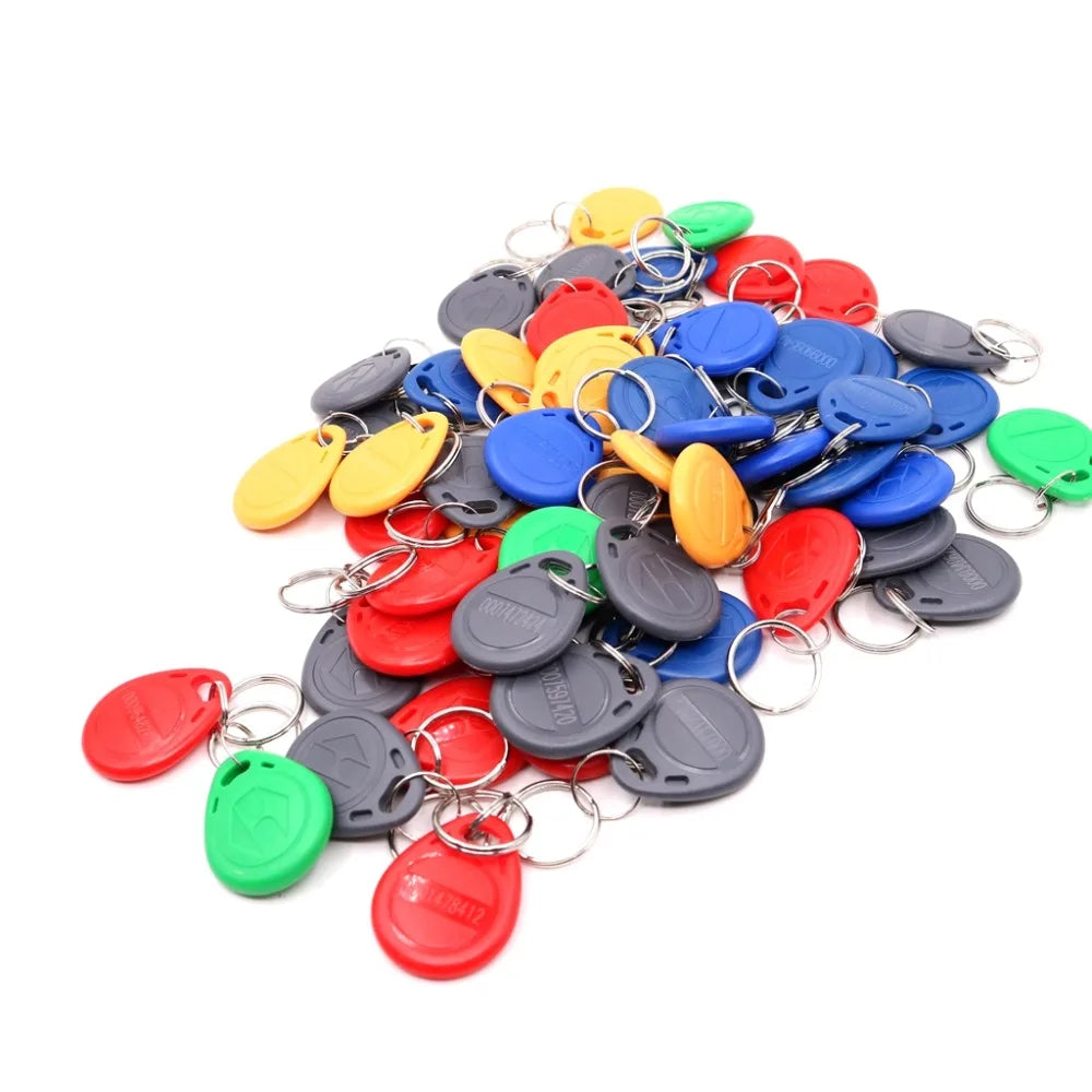 50PCS Color EM4100 125Khz Keyfobs  RFID Proximity ID Card Token Tags Key for Access Control Time Attendance