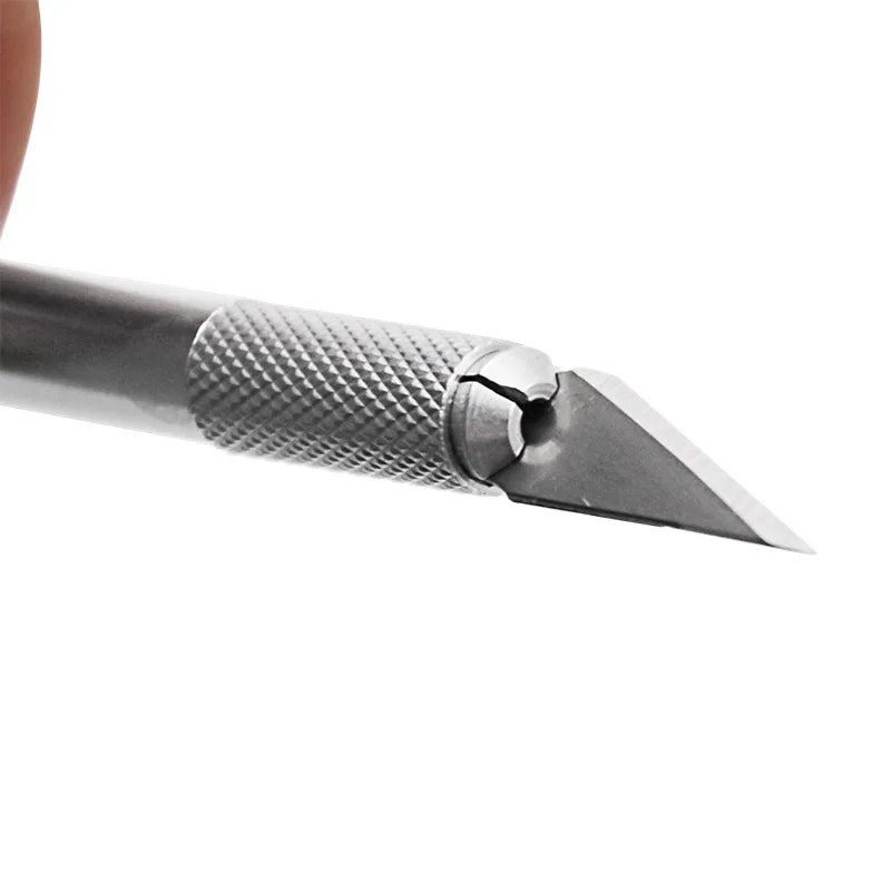 1Set Non-Slip Metal Scalpel Knife Tools Kit Cutter Engraving Craft knives  Blades Mobile Phone PCB DIY Repair Hand Tools