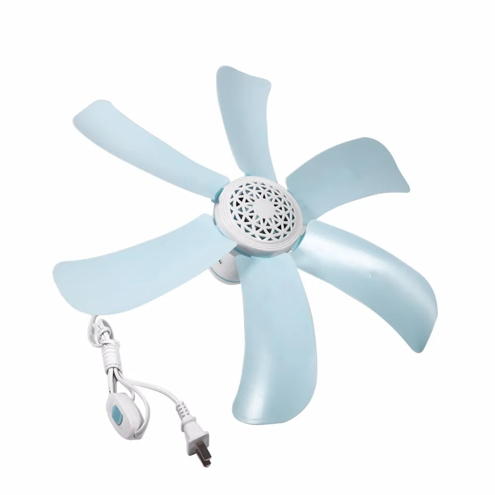 220V 8W Mini Ceiling Fan Energy-Saving Anti-Mosquito Summer Cooling Fans Cooler for Home Dormitory 6 Blades