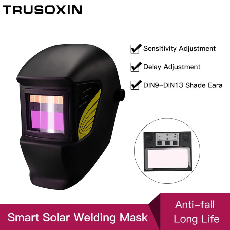 Samrt Solar LI battery Automatic Darkening TIG MIG MMA MAG Electric True color Welding Mask/Welder Cap for Welding Machine