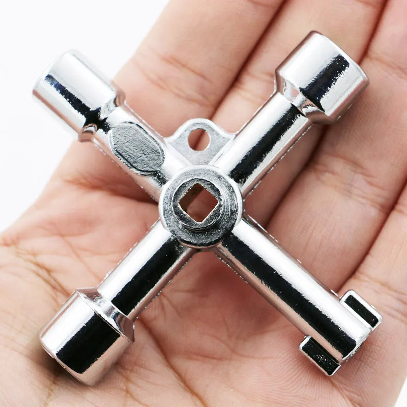 Universal Cross Triangle KEY for Train Electrical Elevator Cabinet Valve Alloy Triangle