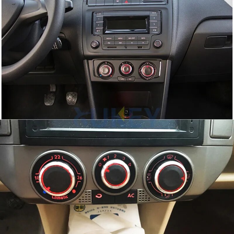 FIT FOR VW POLO 2003-2013 SWITCH KNOB KNOBS HEATER CLIMATE CONTROL BUTTONS DIALS FRAME RING A/C AIR CON COVER ACCESSORIES