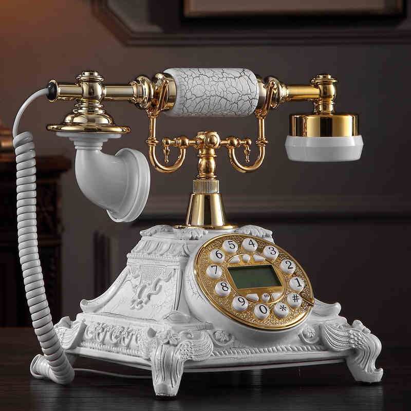 Retro Phone Home Landlines Phone With Rotary Button Dial Metal Resin Material Antiques Telephone For Home House Office