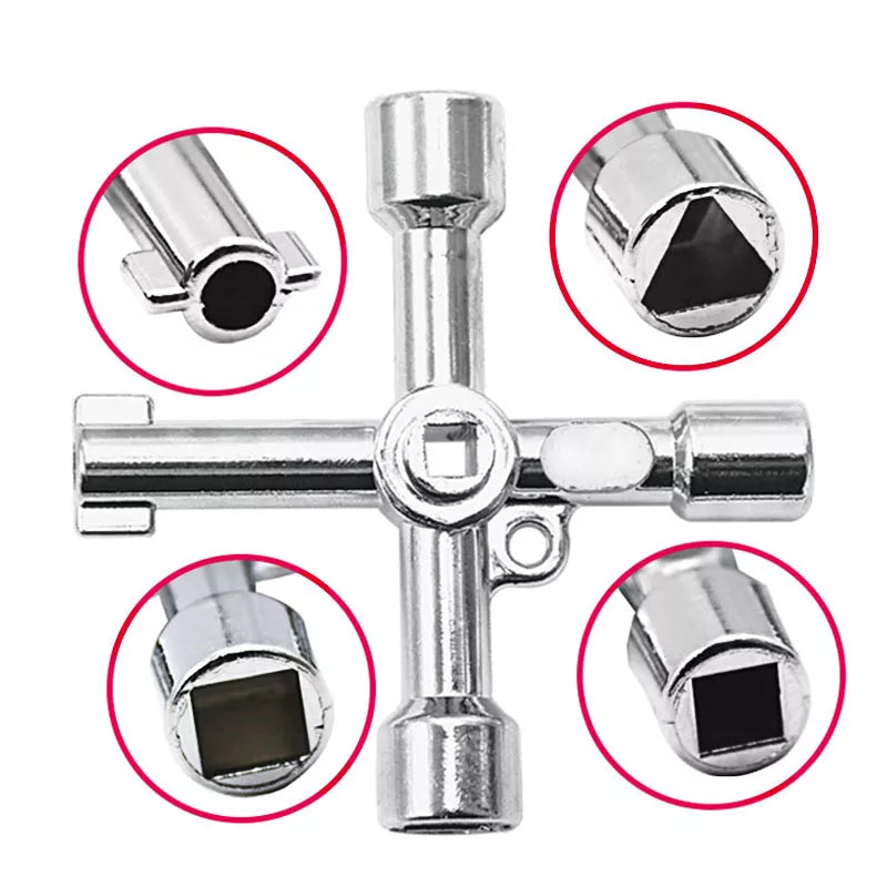 Universal Cross Triangle KEY for Train Electrical Elevator Cabinet Valve Alloy Triangle