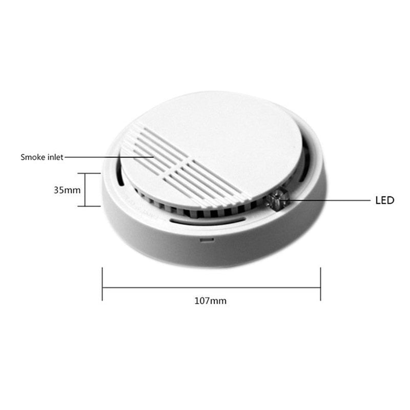 Fire Alarm Independent Battery Photoelectric Smoke Detector 85DB Sounder Stand Alone Smoke Alarm Sensor