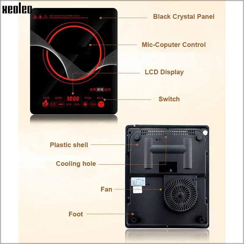 XEOLEO Induction Touchpad Heating Kitchen Food Cooker with Timing/ Reservation Household Electromagnetic Furnace Home Appliance