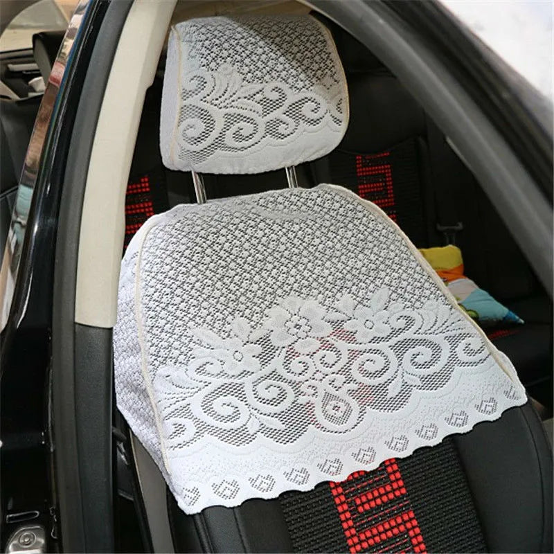 Half Lei mesh seat cover for camry prius yaris for corolla highlander rav4 Lace car seat clothes four seasons car care 8pieces