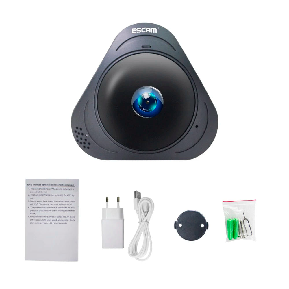 YooSee Q8 HD 960P 1.3MP 360 Degree Panoramic Monitor Fisheye WIFI IR Infrared Camera VR Camera