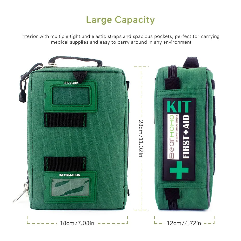 BearHoHoLarge Size Handy First Aid Kit Bag Emergency Kit Medical Rescue Bag for Workplace Home Outdoor Car Travel Hiking Camping