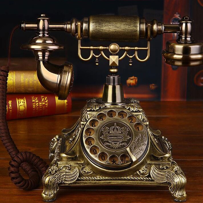 Rotate Vintage Fixed Telephone revolve Dial Antique Landline Phone For Office Home Hotel made of resin Europe style old people