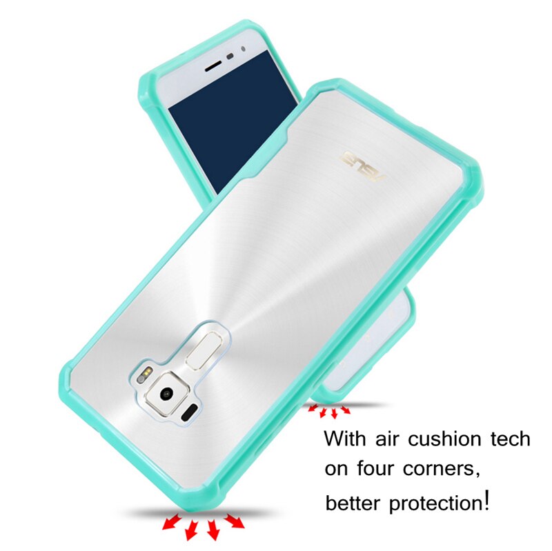 Hybrid Shockproof Cover Air Cushion Frame Case Acrylic Crystal Clear Back Shell Phone Bag For Asus ZenFone 3 ZE520KL 5.2inch