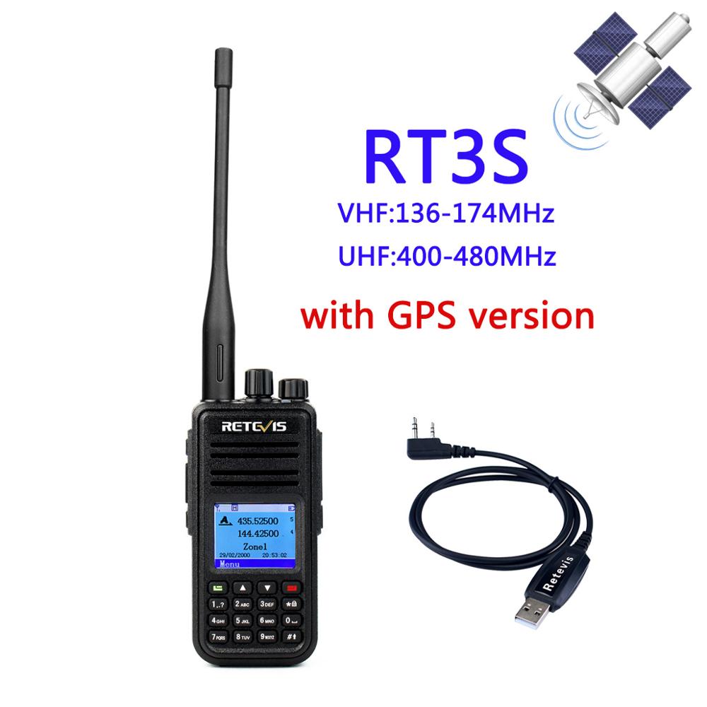 DMR Dual Band Digital Walkie Talkie 2pcs Retevis RT3S VHF UHF GPS Ham Radio Amador Transceiver Portable Two Way Radio Station