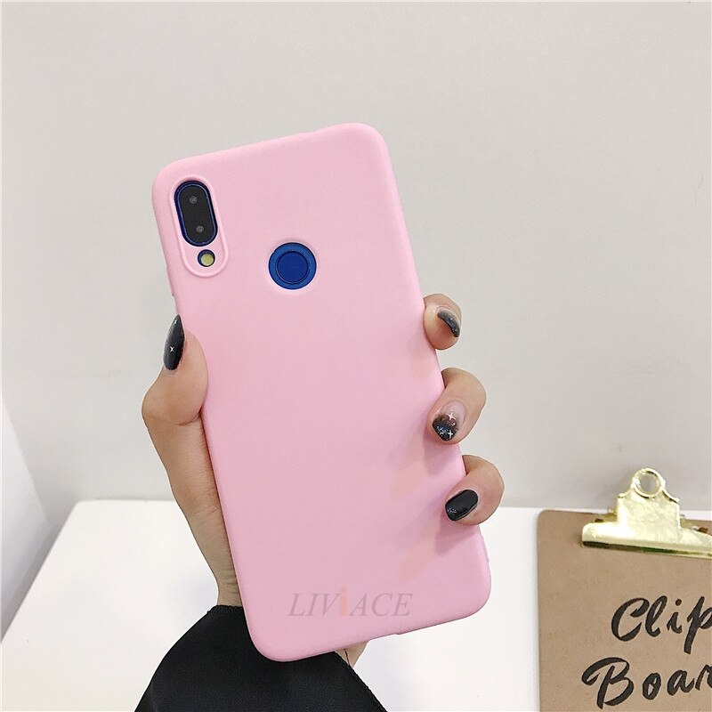 solid candy color silicone case on for xiaomi redmi note 7 note7 pro / redmi 7 yellow thin tpu phone back cover coque funda