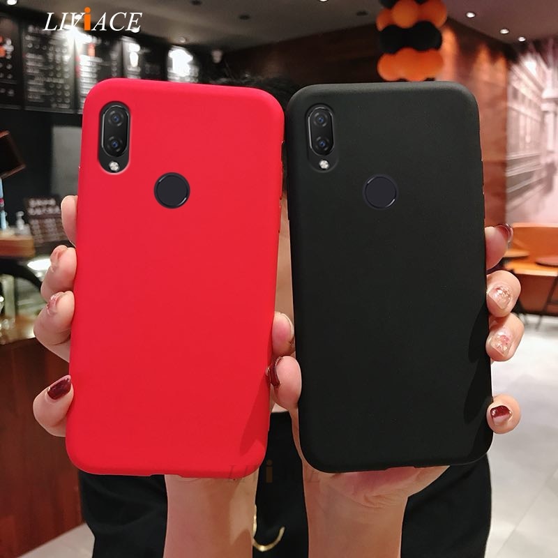 solid candy color silicone case on for xiaomi redmi note 7 note7 pro / redmi 7 yellow thin tpu phone back cover coque funda