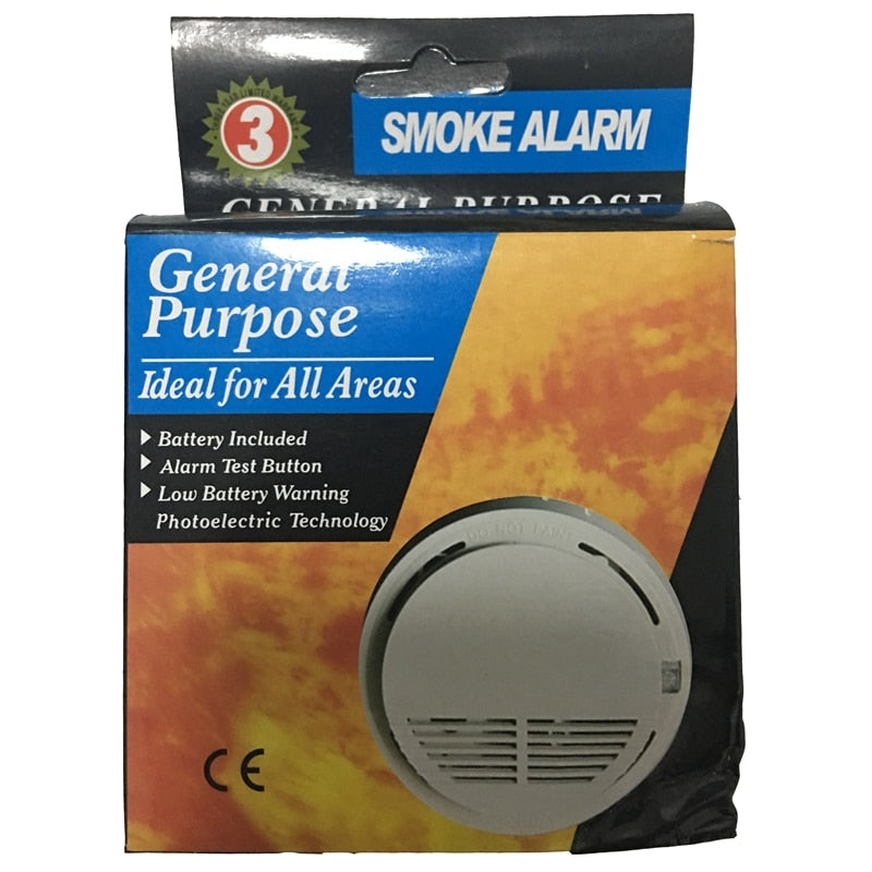 Fire Alarm Independent Battery Photoelectric Smoke Detector 85DB Sounder Stand Alone Smoke Alarm Sensor