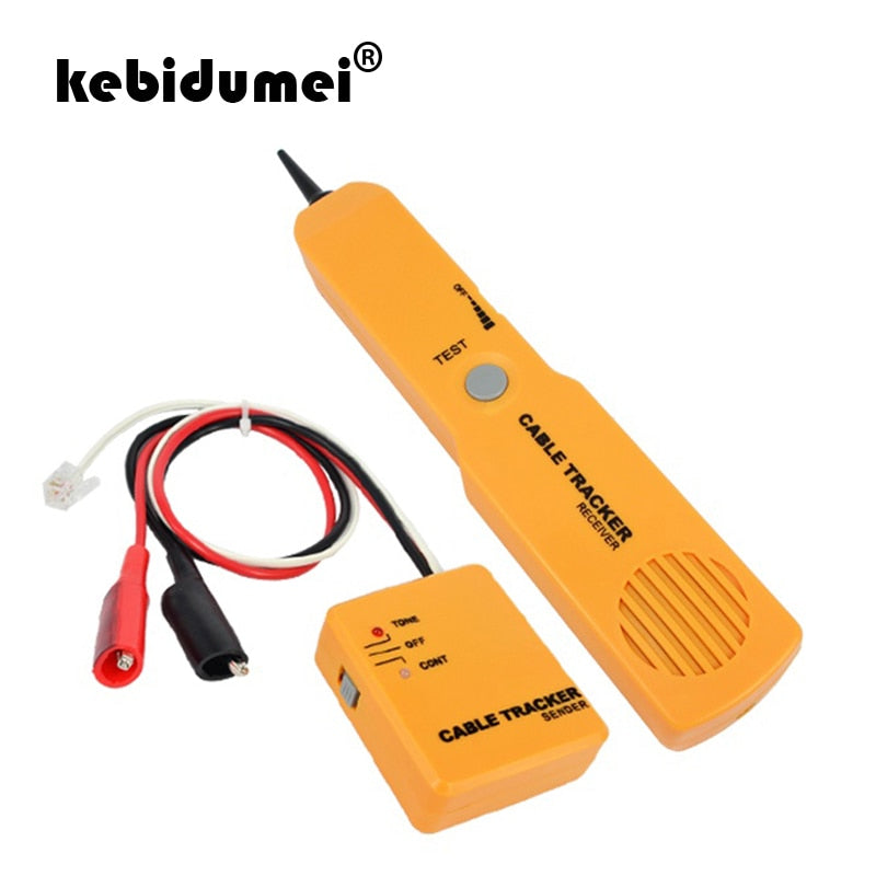 kebidumei Handheld Telephone Cable Tracker Phone Wire Detector RJ11 Line Cord Tester Tool Kit Tone Tracer Receiver