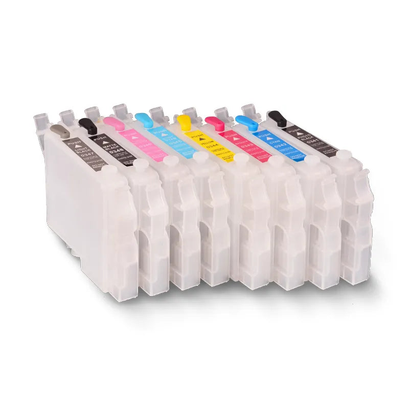 8Colors/Set T0341-T0348 Refillable Ink Cartridge With ARC Chip For Epson Stylus Photo 2100 2200 Printer (PBK C M Y LC LM LK MBK)