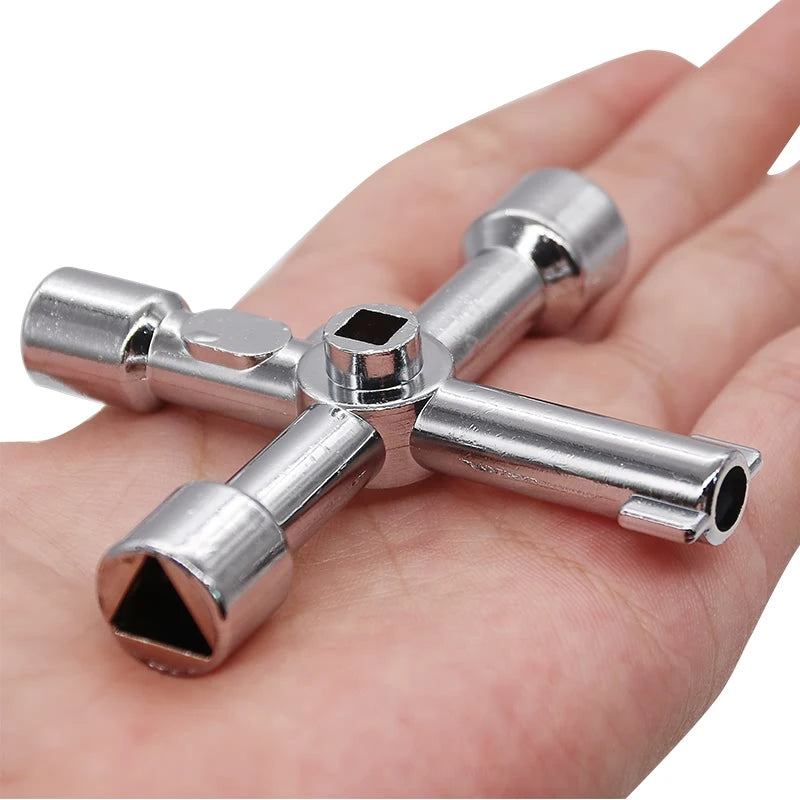 Universal Cross Triangle KEY for Train Electrical Elevator Cabinet Valve Alloy Triangle