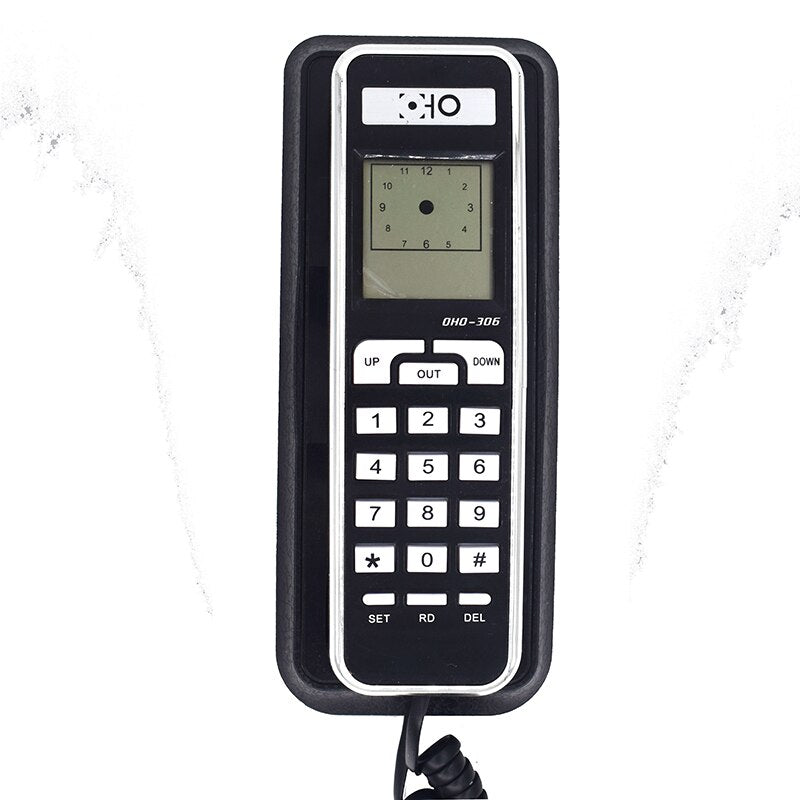 Wall Mount Call ID Corded Telephone with Redial Landline Telephone Extension Fixded Mini Phone for Home Hotel Office Red Black
