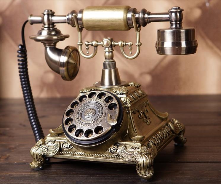 Retro Phone Home Landlines Phone With Rotary Button Dial Metal Resin Material Antiques Telephone For Home House Office