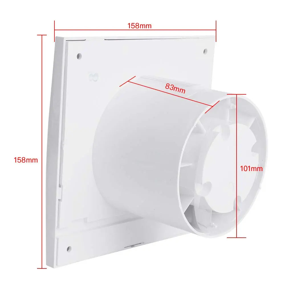 Hon&Guan 4'' Home Silent Exhaust Fan Kitchen Hood Ventilation for Bathroom Ceiling Window Wall Air Extractor with 4W LED Light
