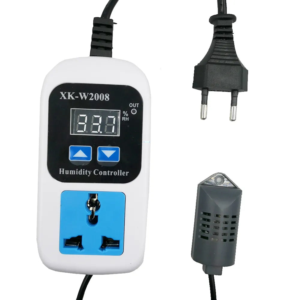 0%~99%RH Digital Humidity Controller Hygrostat Humidity Moisture Control Switch Socket Outlet Inlet EU Plug Hygrometert 110-220V