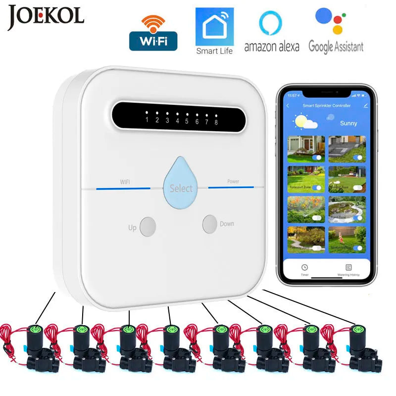 WIFI Smart Garden Irrigation Controller Smart Irrigation Water Solenoid Valve Watering System Garden Irrigation Watering Timer