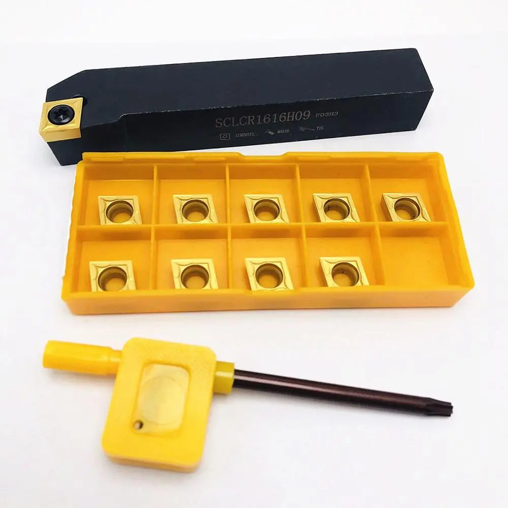 SCLCR1212H09 SCLCR1616H09 SCLCR2020K09 SCLCR2525M09 Cylindrical turning tool holder 10PCS CCMT carbide blade turning tool set