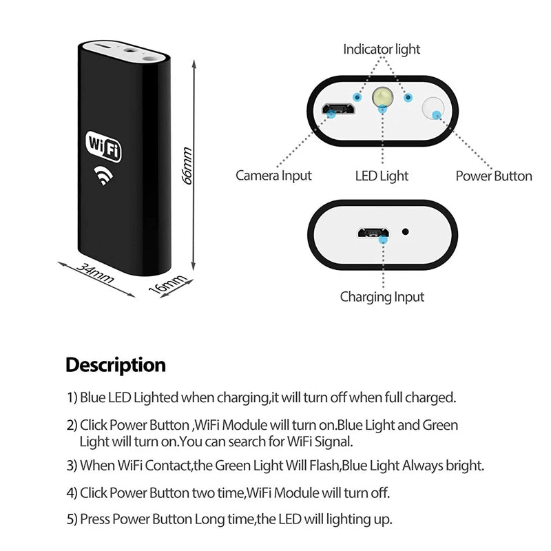 Car Endoscope Camera Diognostic Tool Soft Tube Inspection IP Camera Android IOS Phone Control Wifi Endoscope Camera