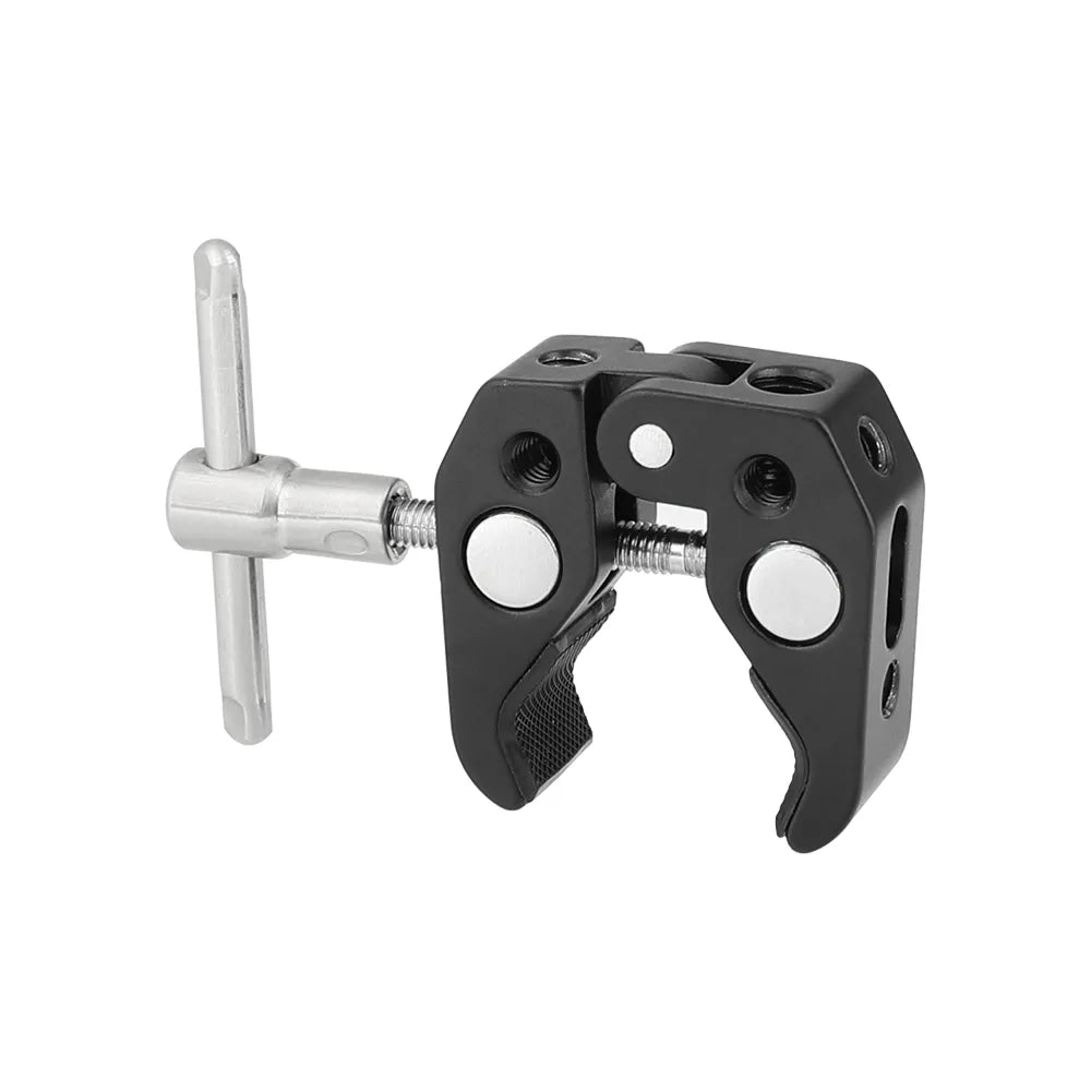 HDRIG Super Clamp Crab Pliers Clip With 1/4 And 3/8 Threads & Locating Holes For DSLR Camera Accessory /Umbrellas/Hooks/Shelves