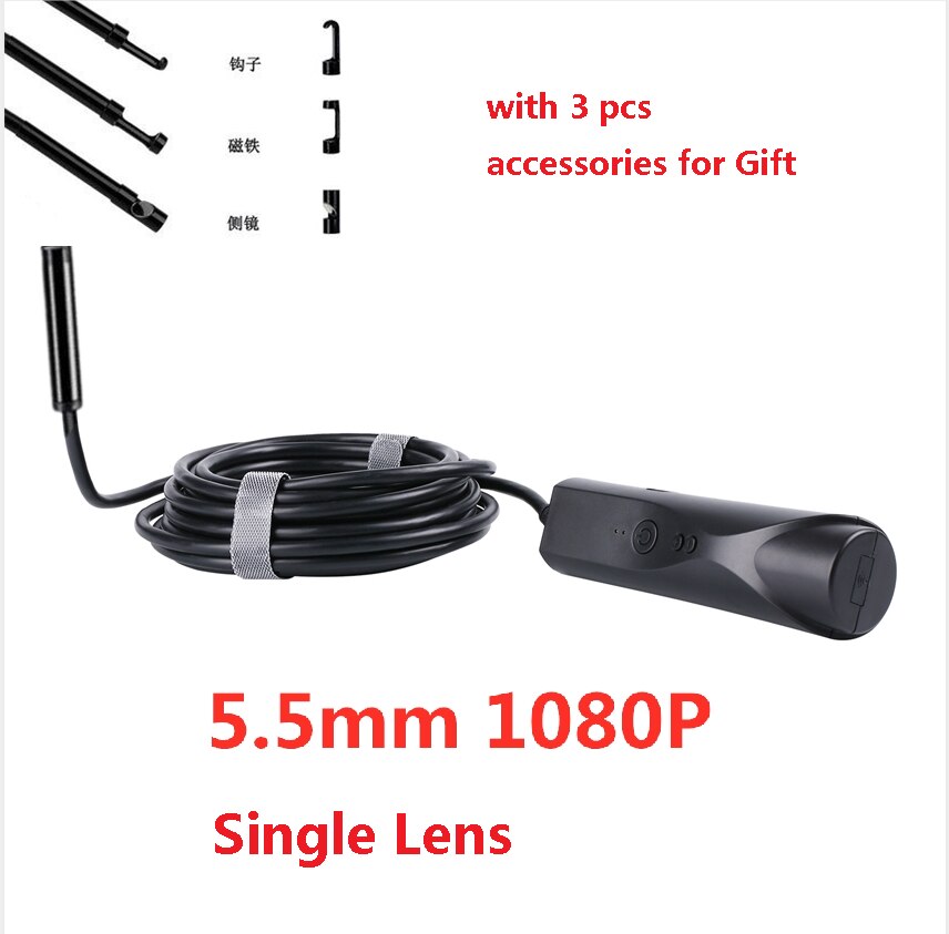 Endoscope Camera HD 1080P 3.9mm 5.5mm 8mm Wifi Single / Dual Lens Flexible Inspection Borescope for IOS Iphone Android Phone
