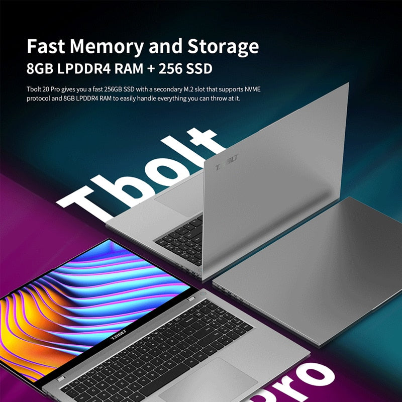 Teclast Tbolt 20 Pro Laptop Intel Core i5-8259U 15.6 inch 1920x1080 FHD 8GB RAM 256GB SSD Windows 10 USB2.0 3.0 Type-C Notebook