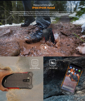 Ulefone Armor X5 Pro Rugged Waterproof Smartphone 4GB+64GB Octa Core Android 10.0 Cell Phone NFC 4G LTE Mobile Phone 5000mAh