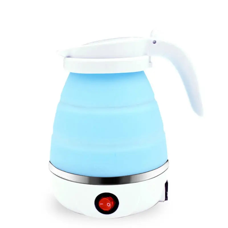 Folding Silicone Electric Water Kettle Outdoor Camping Travelling Hiking Kitchen Tools 0.6L Portable Mini Tea Pot Coffee Kettle