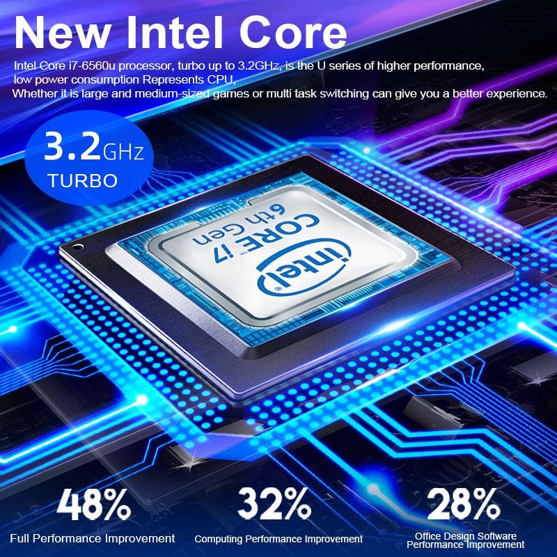 15.6 inch Gaming Laptop Intel Core i7-6560U 8G/16G RAM 1TB/128G/256G/512G SSD Notebook Computer Laptop IPS Display Ultrabook