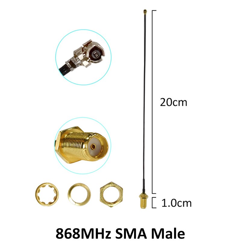 868MHz 915MHz lora Antenna 3dbi SMA Male Connector GSM 915 MHz 868  IOTantena antenne waterproof +21cm RP-SMA/u.FL Pigtail Cable