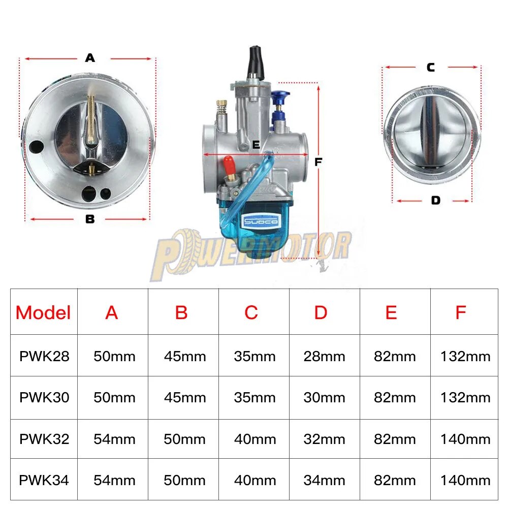 Motorcycle Flat Curtain Carburetor Enduro Racing Carburetors for Keihin Pwk 28 30 32 34mm Dirt Bike Coffee Racer Modified Parts