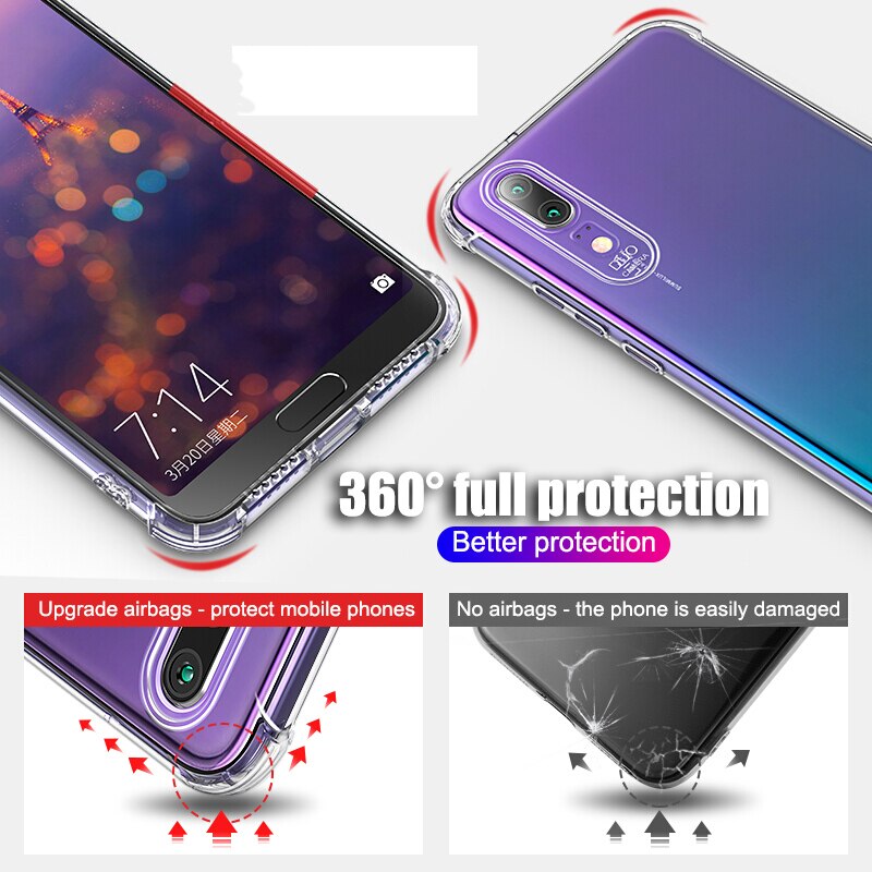 Luxury Soft Case For Huawei P20 P30 Lite Pro Protective Transparent Case Mate 20 30 Lite Honor 20 Lite pro Silicone Back Cover