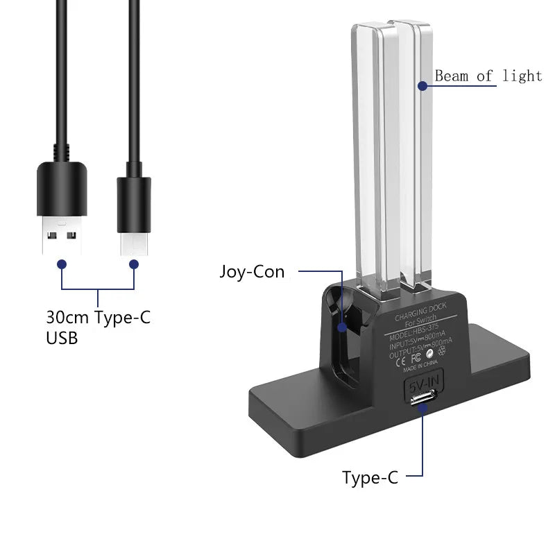 Nintend Switch 2 Controller Charger LED Indicator Charging Dock Station for Nitendo Switch Nintendoswitch NS OLED Accessories