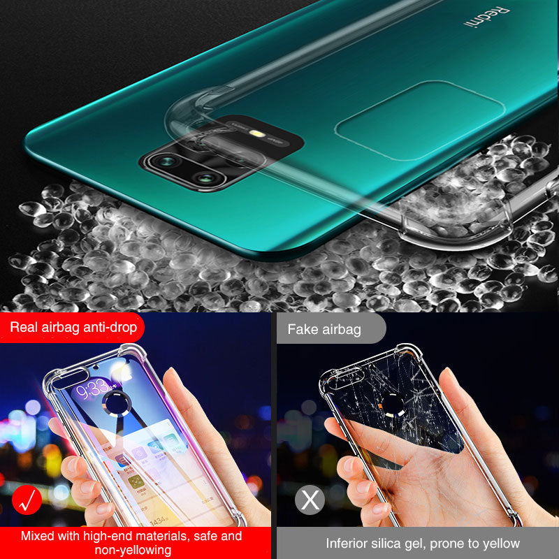 Shockproof Silicone Case On For Xiaomi Redmi Note 9 8 7 6 Pro Max 8A 9S Transparent Case For Xiaomi 8 9 Lite CC9 Pro mi 9t Cover