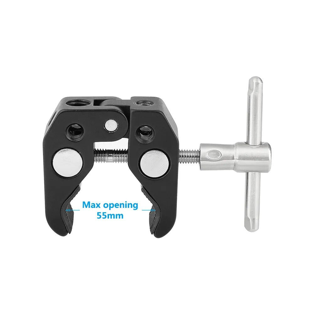 HDRIG Super Clamp Crab Pliers Clip With 1/4 And 3/8 Threads & Locating Holes For DSLR Camera Accessory /Umbrellas/Hooks/Shelves