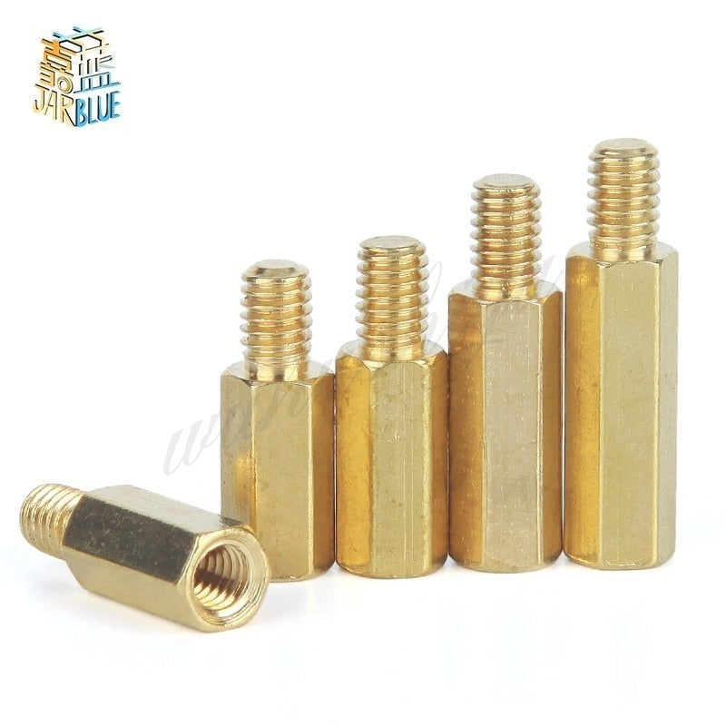 30Pcs M4*L+6mm Hex Nut Spacing Screw Brass Threaded Pillar PCB Computer PC Motherboard Standoff Spacer HW040